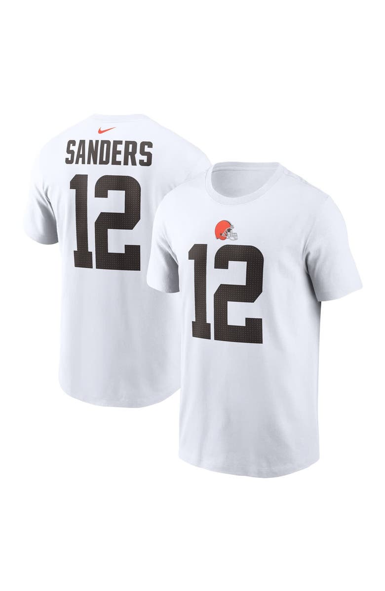 Nike Men's Nike Shedeur Sanders White Cleveland Browns 2025 NFL Draft Name & Number T-Shirt, Alternate, color, White