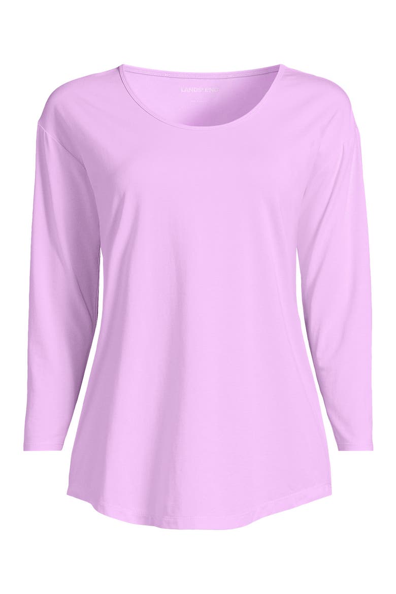 Plus Size 3/4 Sleeve Lightweight Jersey Shirttail Tee, Alternate, color, Pale Orchid
