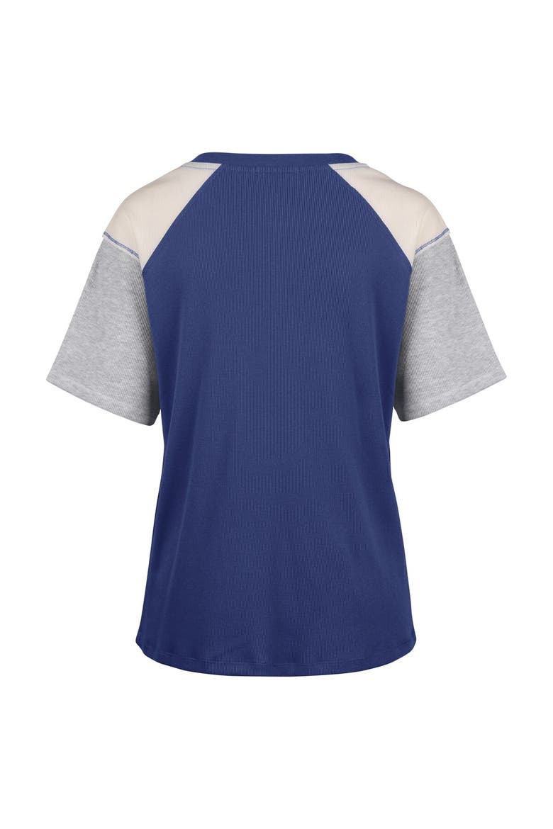 Women's '47 Royal Kentucky Wildcats Underline Harvey Colorblock Raglan Henley T-Shirt, Alternate, color, Royal