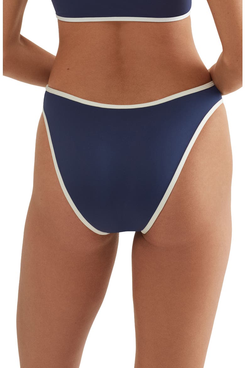 High Cut Scoop Bikini Bottoms, Alternate, color, NAVY