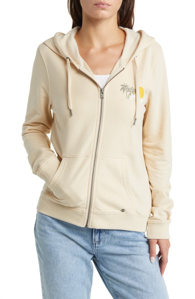 Roxy Evening Hike Graphic Zip-Up Hoodie, Alternate, color,