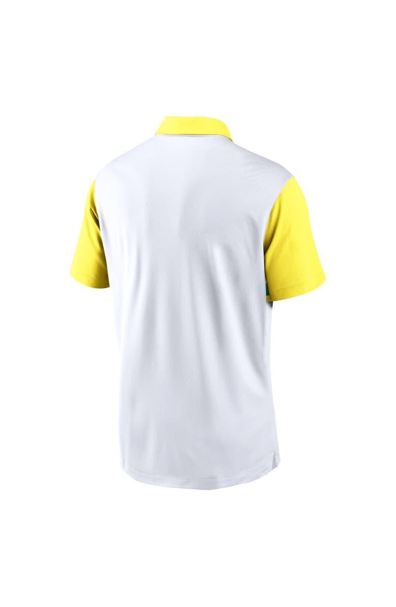 Nike Men's Nike White/Yellow Oregon Ducks Athletic Prep Alt Logo Vapor Performance Polo, Alternate, color, White