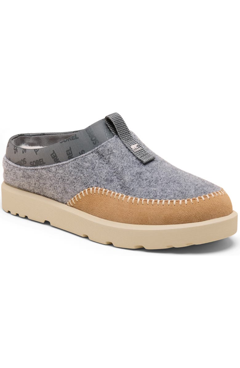 SOREL Byways<sup>™</sup> Faux Fur Lined Mule Slipper, Main, color, Quarry/ Tawny Buff