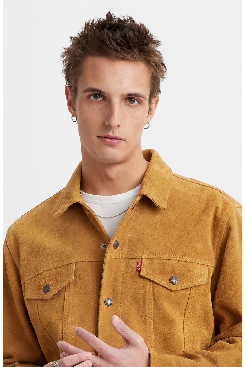Highland Suede Trucker Jacket (Men) | Nordstrom