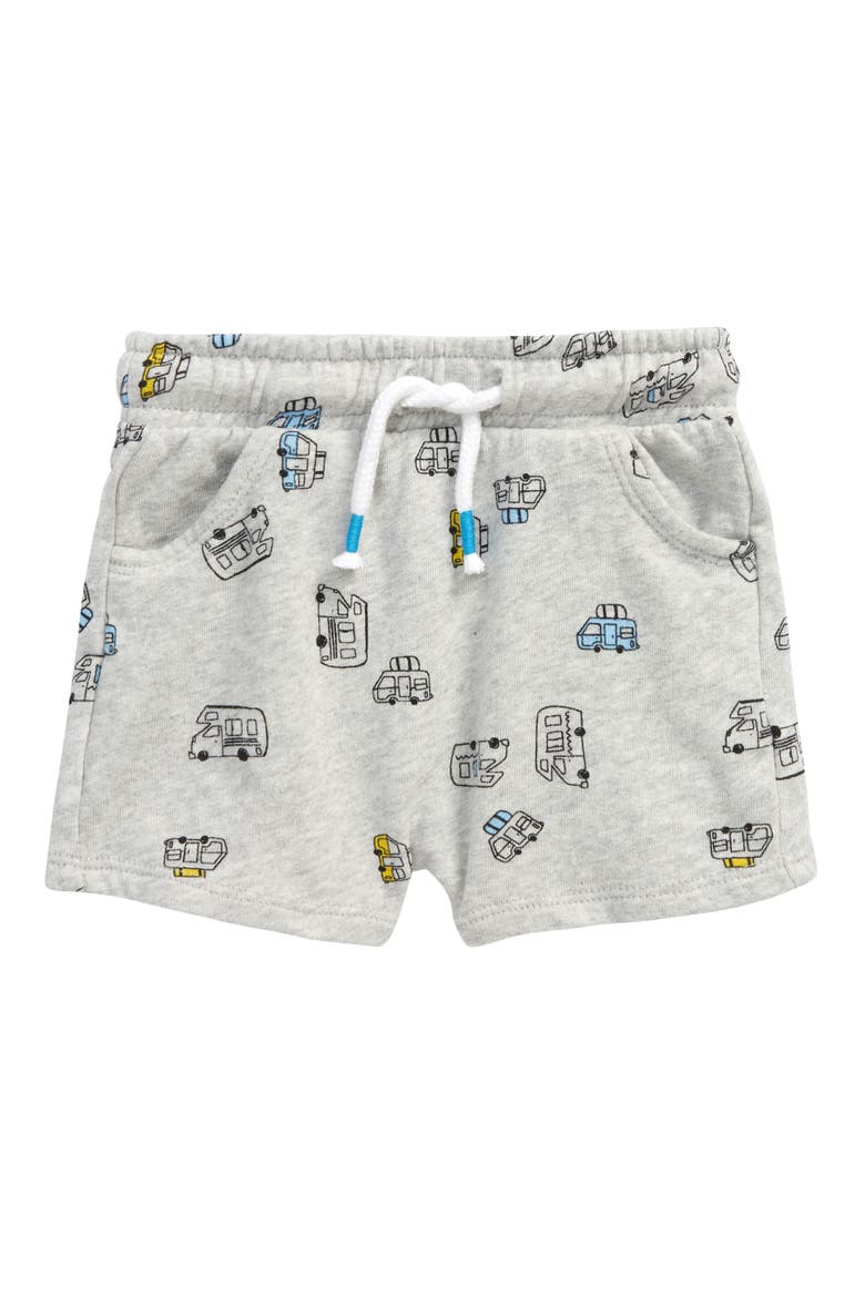 Pull-On Shorts, Main, color, GREY LIGHT HEATHER CAMPER VAN