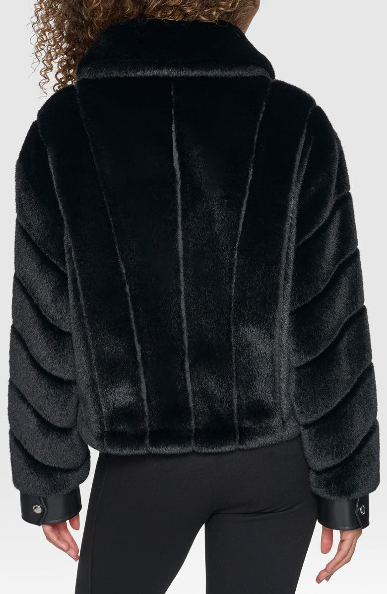 KARL LAGERFELD PARIS Faux Fur Jacket, Alternate, color, Black