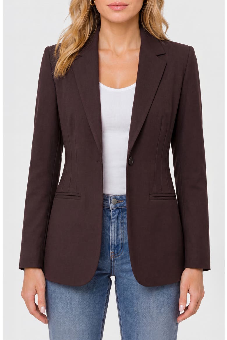Fit and Flare Blazer, Main, color, BROWN TRUFFLE