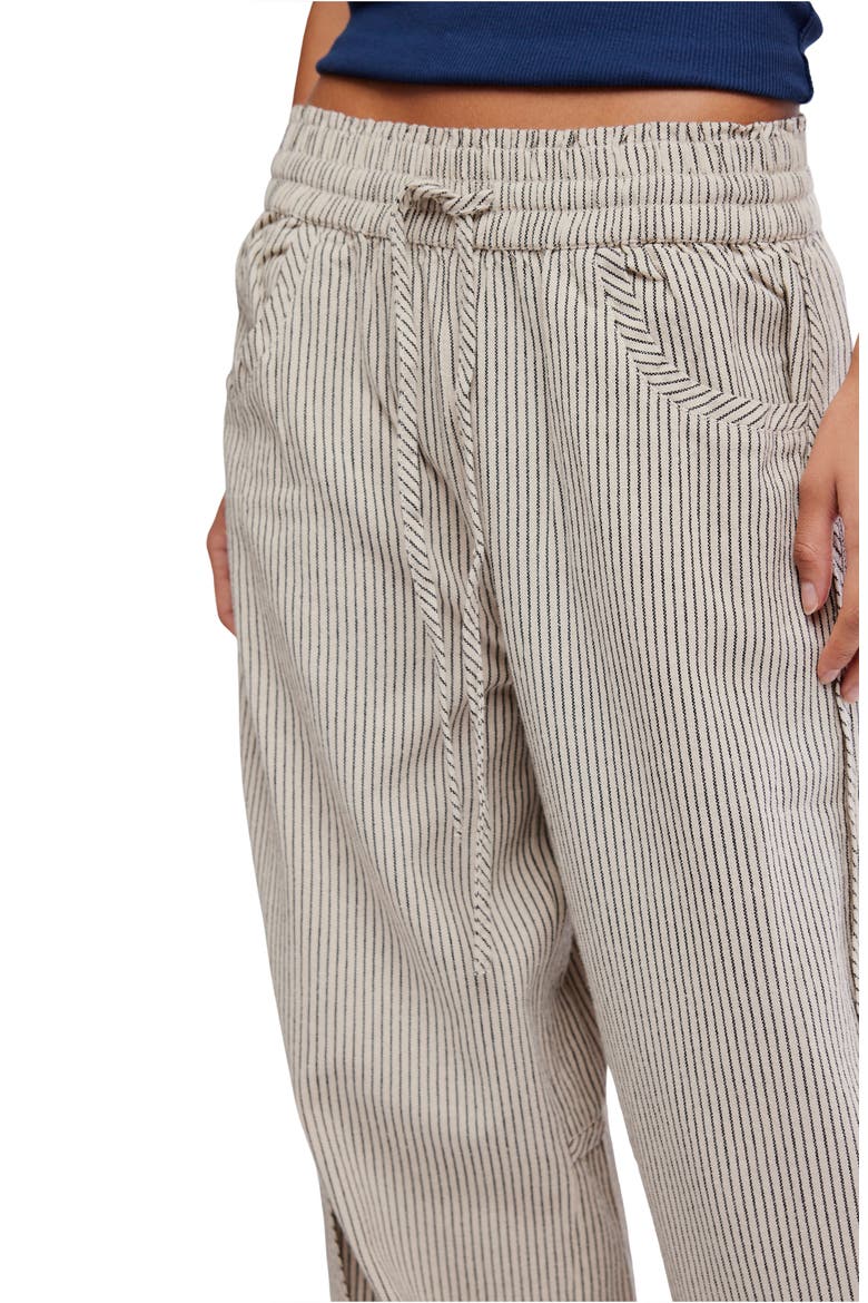 Something Good Pinstripe Cotton Drawstring Pants, Alternate, color, IVORY COMBO