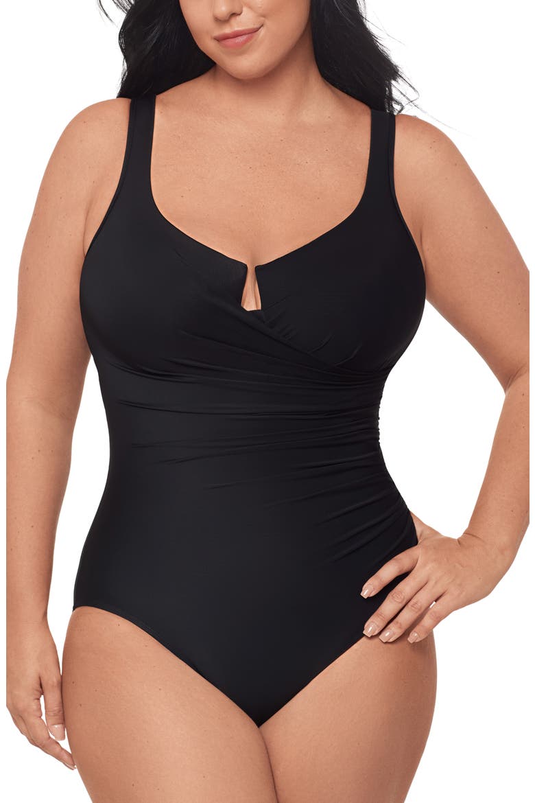 Escape One-Piece Swimsuit, Main, color, BLACK