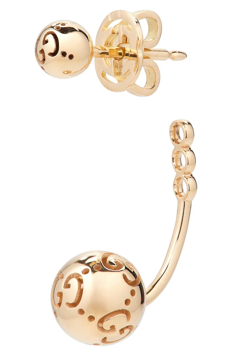 Gucci Icon Ball Front/Back Drop Earrings, Alternate, color, 