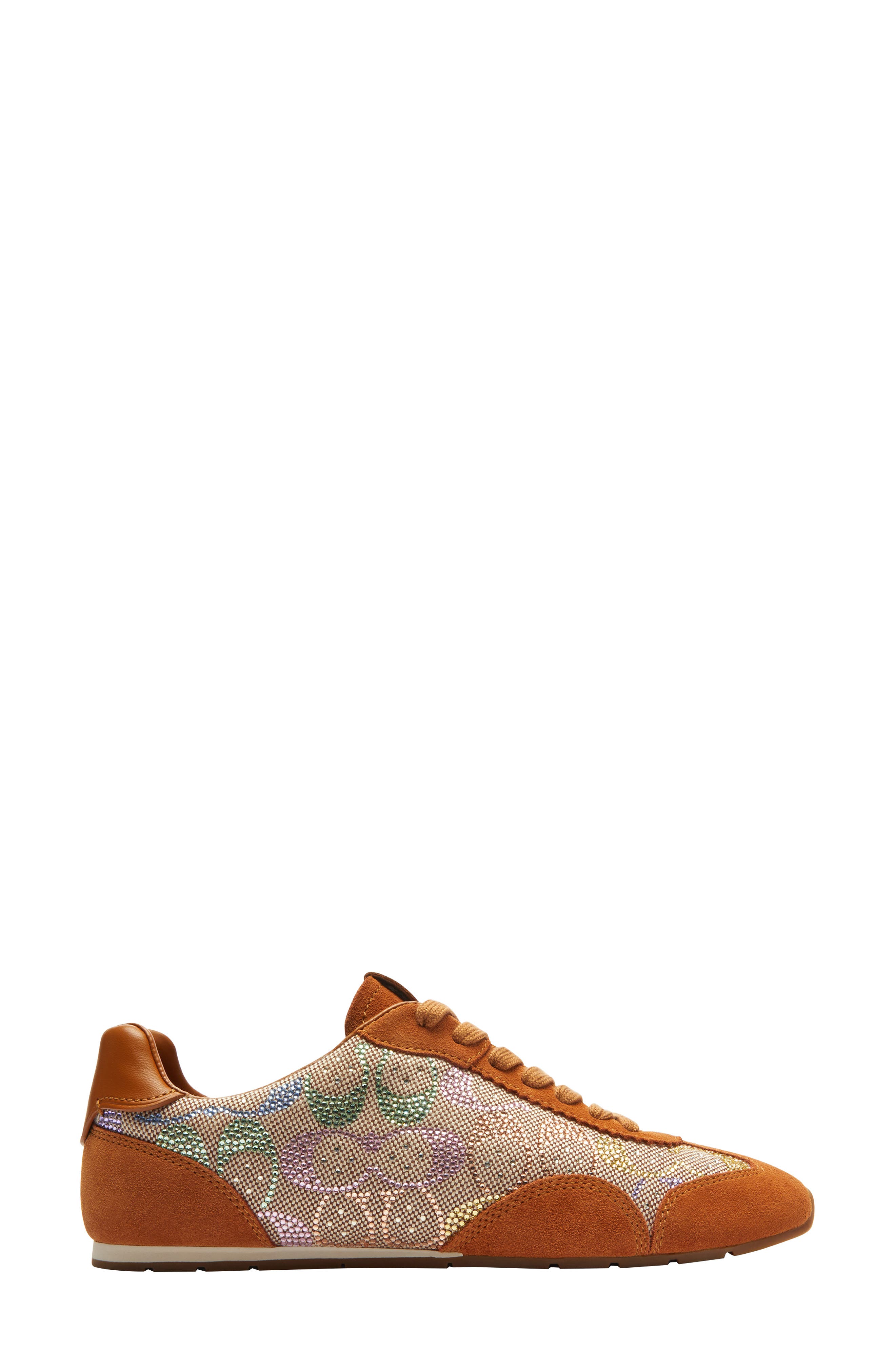COACH Logo Mixed Media Sneaker, Alternate, color, Light Tan Multi