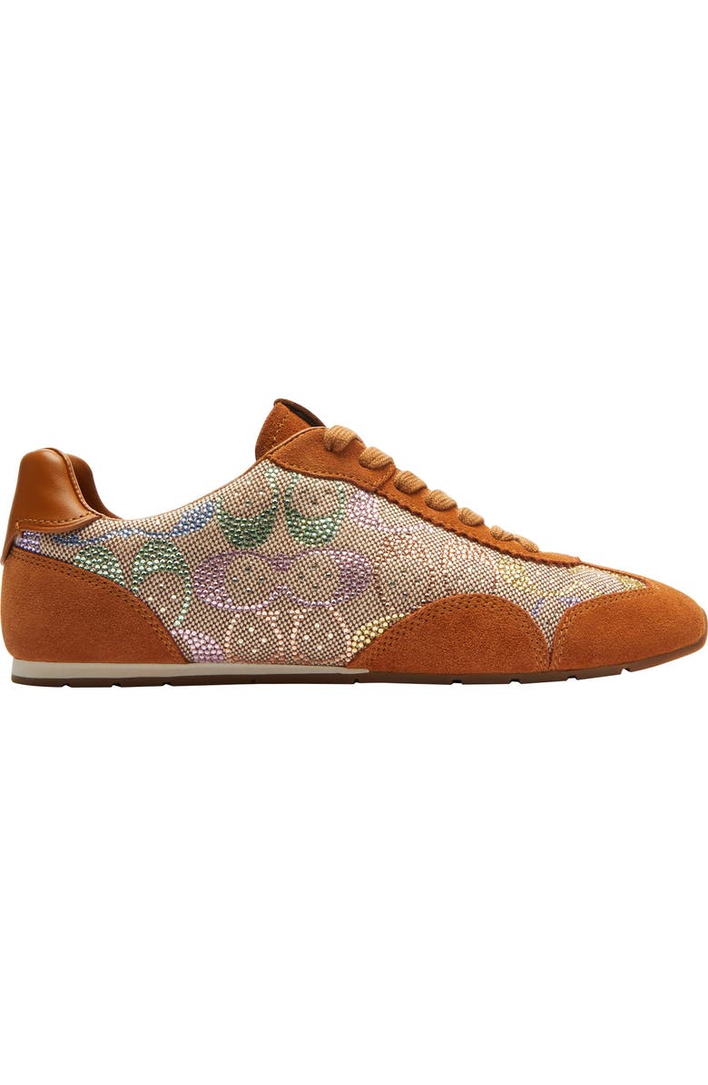 COACH Logo Mixed Media Sneaker, Alternate, color, Light Tan Multi