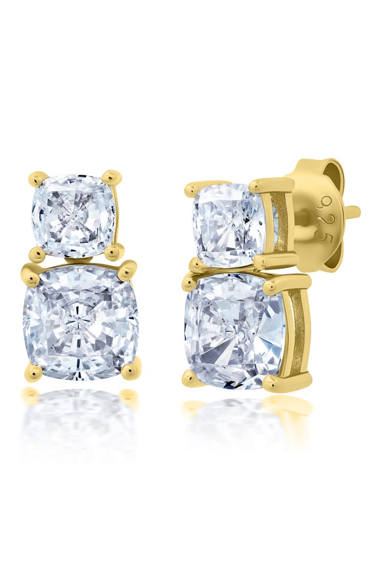 Cushion Cubic Zirc Stud Earrings, Main, color, GOLD
