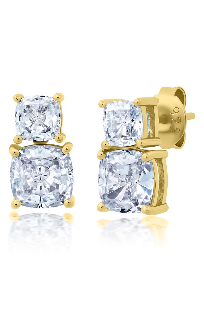 Crislu Cushion Cubic Zirc Stud Earrings, Main, color, 