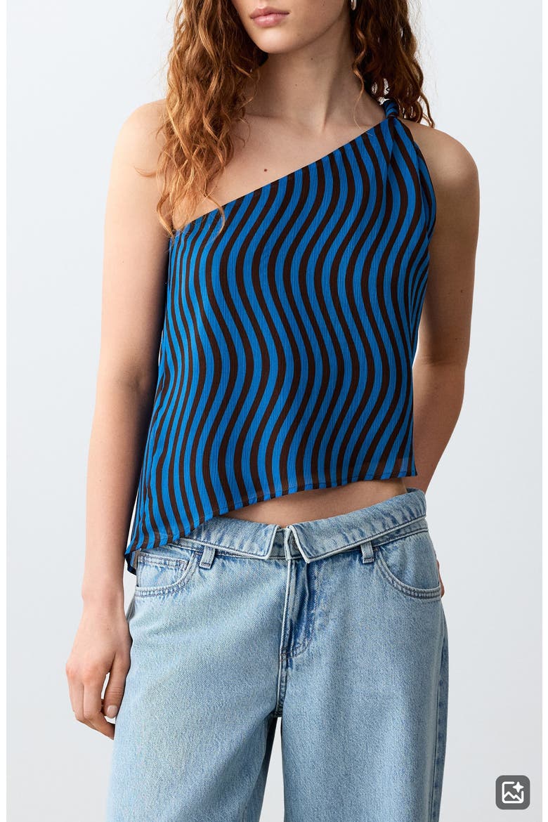 Wavy Stripe Asymmetrical Shell, Main, color, VIBRANT BLUE