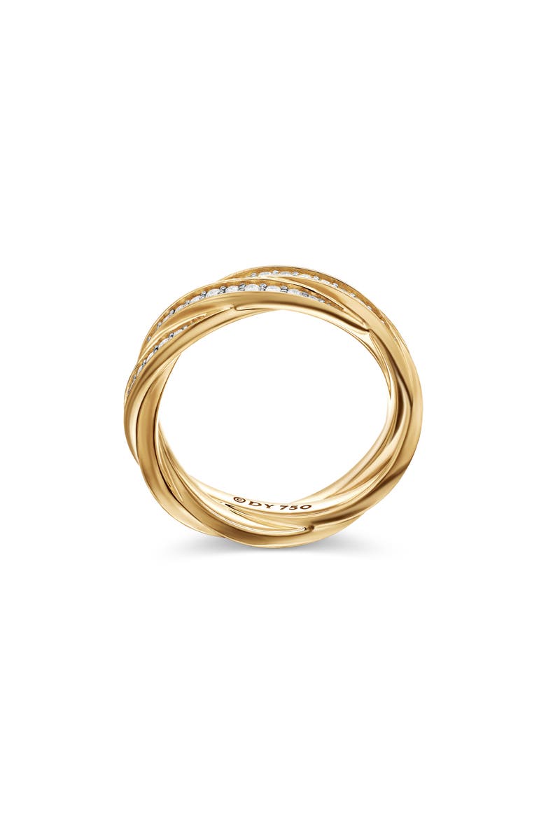 Men's Twisted Cable Band Ring in 18K Yellow Gold with Pavé Diamonds, Alternate, color, 18K YELLOW GOLD