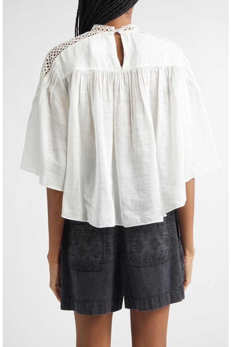 Parina Lace & Pintuck Top, Alternate, color, WHITE