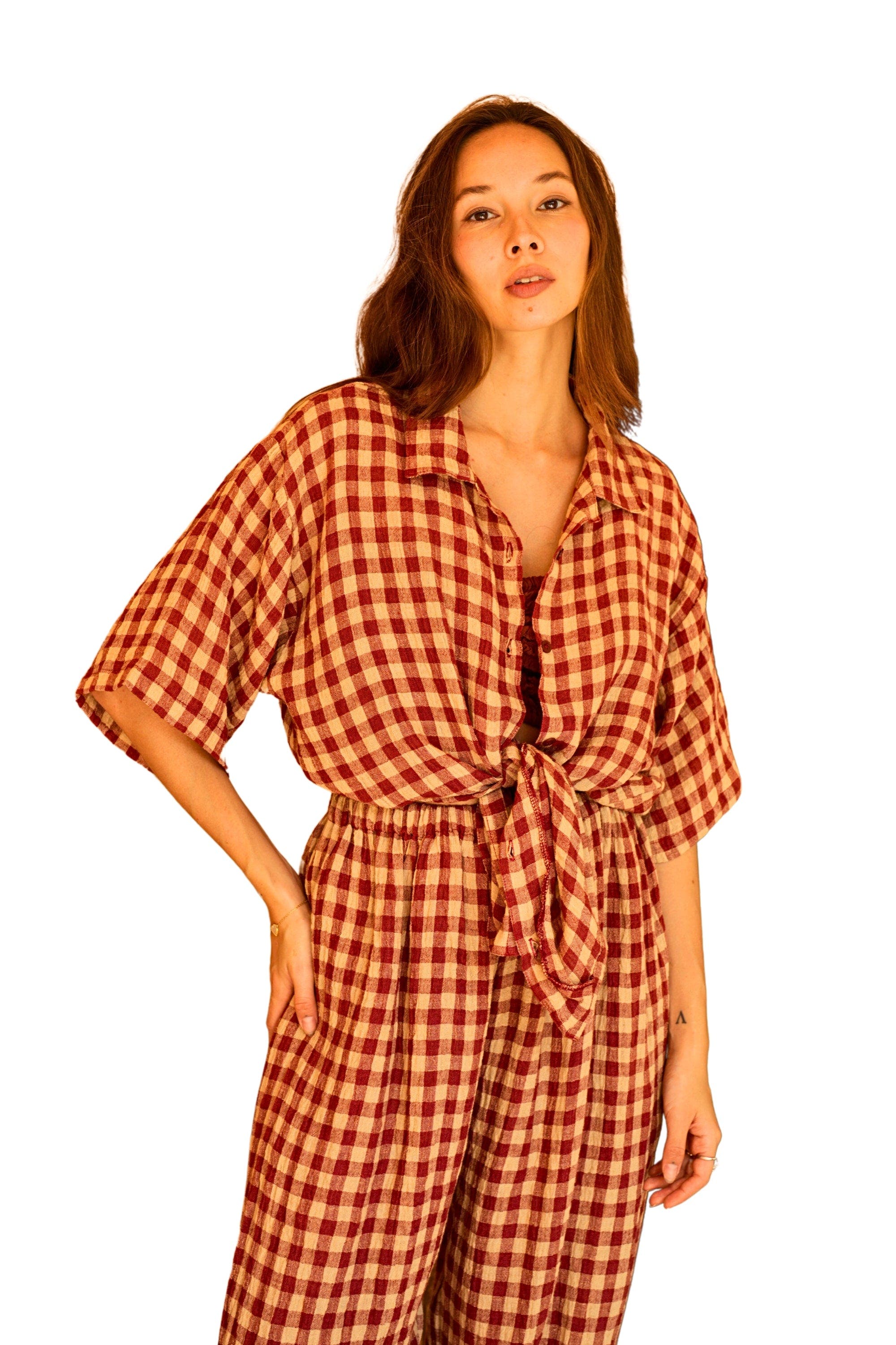 Vanessa Linen Gingham Shirt - image 3