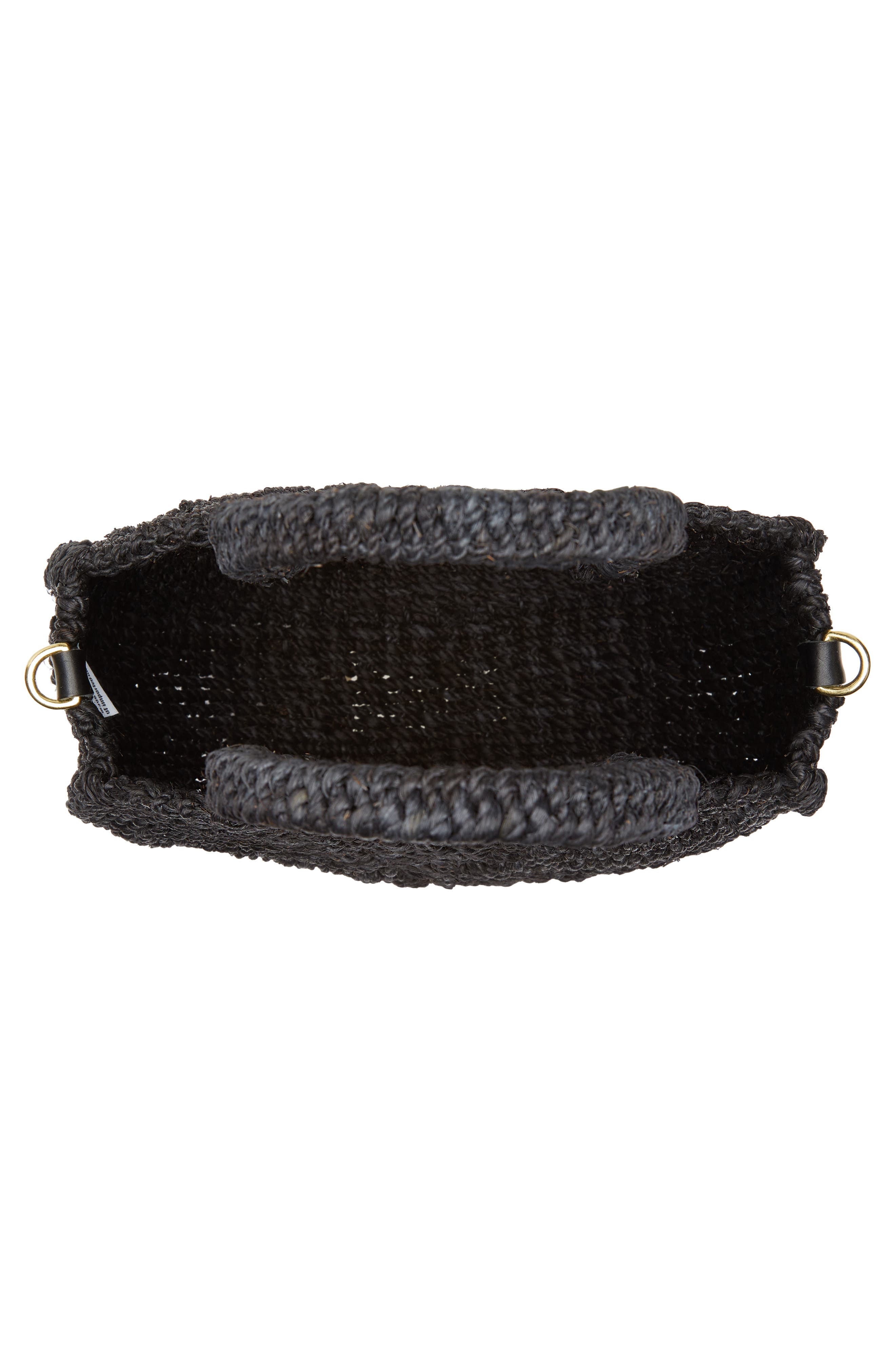 Moyen Alice Woven Sisal Bag, Alternate, color, BLACK BLACK