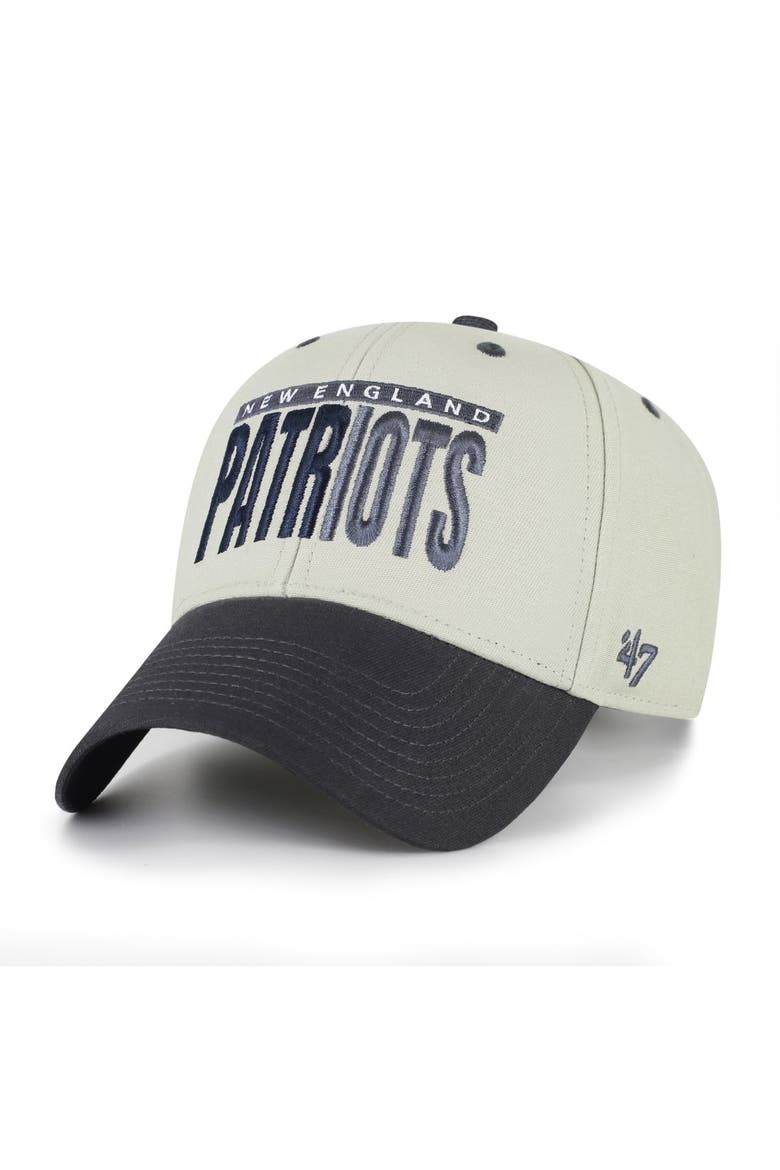 Men's '47  Gray/Black New England Patriots Half Block Text MVP Adjustable Hat, Main, color, Gray