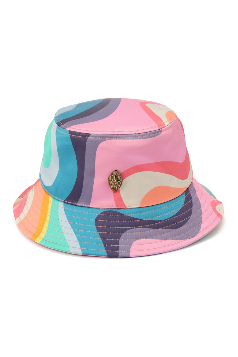 Wave Print Bucket Hat, Alternate, color, RAINBOW