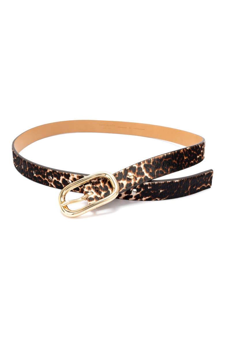 molten buckle genuine calf hair belt, Alternate, color, DOWNTOWN LEOPARD