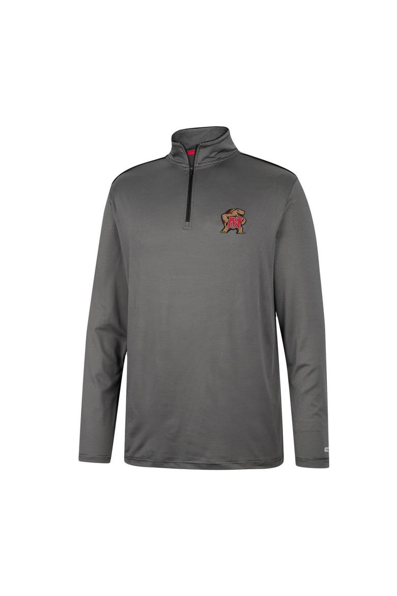 Men's Colosseum Charcoal Maryland Terrapins Logo Quarter-Zip Windshirt, Alternate, color, Charcoal