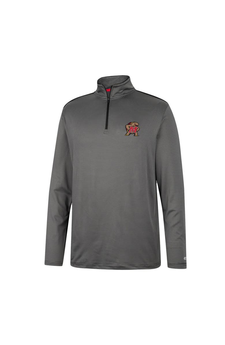 COLOSSEUM Men's Colosseum Charcoal Maryland Terrapins Logo Quarter-Zip Windshirt, Alternate, color, 