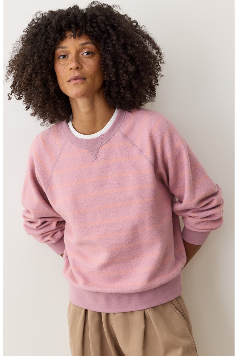 Cloud 9 Fleece Reversible Sweatshirt, Alternate, color, LILAS/ ORANGE STRIPE