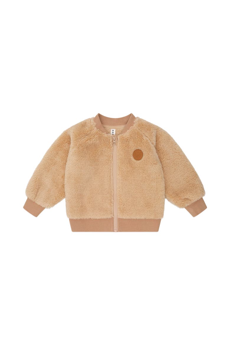Varsity Hux Fur Jacket, Main, color, Bear