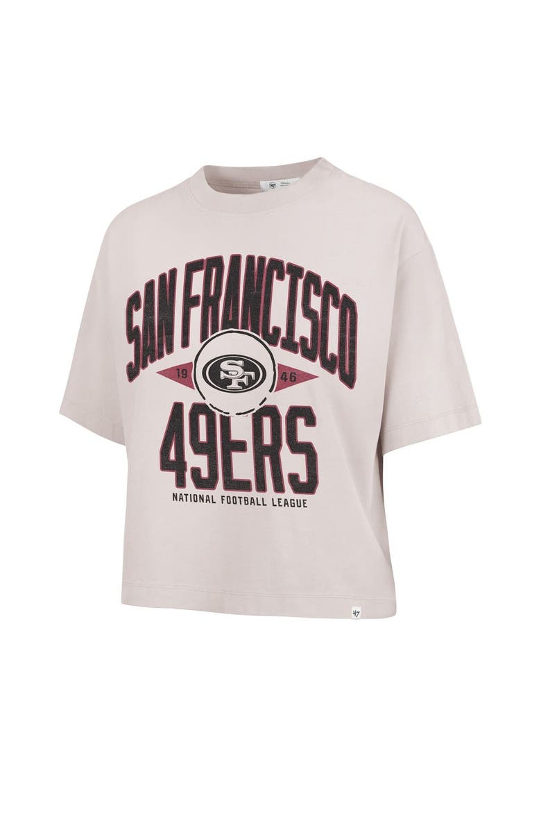 '47 Women's '47 Natural San Francisco 49ers Cropped Windthrow Ravine T-Shirt, Alternate, color, 