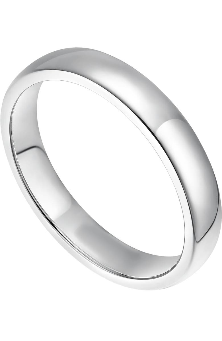 Donatello Gian Sterling Silver 4mm Wedding Band Ring, Main, color, Silver