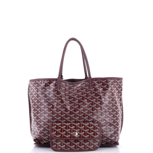Pre-owned Goyard  Goyard Anjou Reversible Tote Coated Canvas Pm In Red