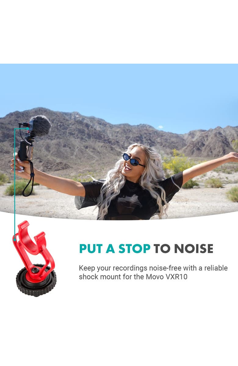 MOVO SMVXR10 Replacement Shockmount for VXR10 Shotgun Camera Microphone, Alternate, color, Black
