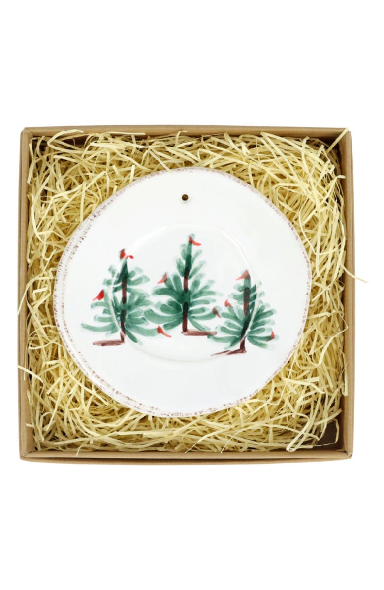 VIETRI Lastra Holiday Round Ornament, Alternate, color, Green