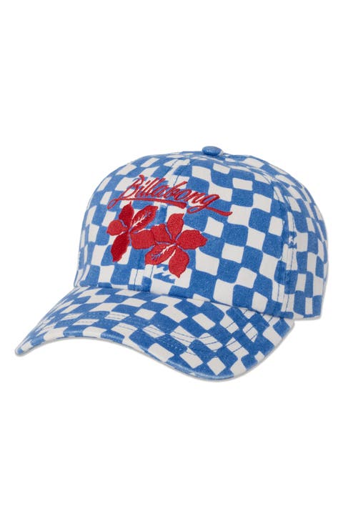 Embroidered Checkerboard Twill Baseball Cap