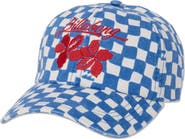 Billabong Embroidered Checkerboard Twill Baseball Cap