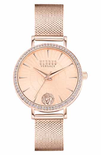 VERSUS Versace Mar Vista Three-Hand Quartz Swarovski Crystal Mesh Strap Watch, 34mm