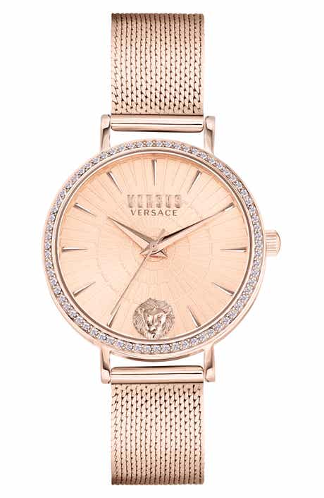 VERSUS Versace Mar Vista Three-Hand Quartz Swarovski Crystal Mesh Strap Watch, 34mm