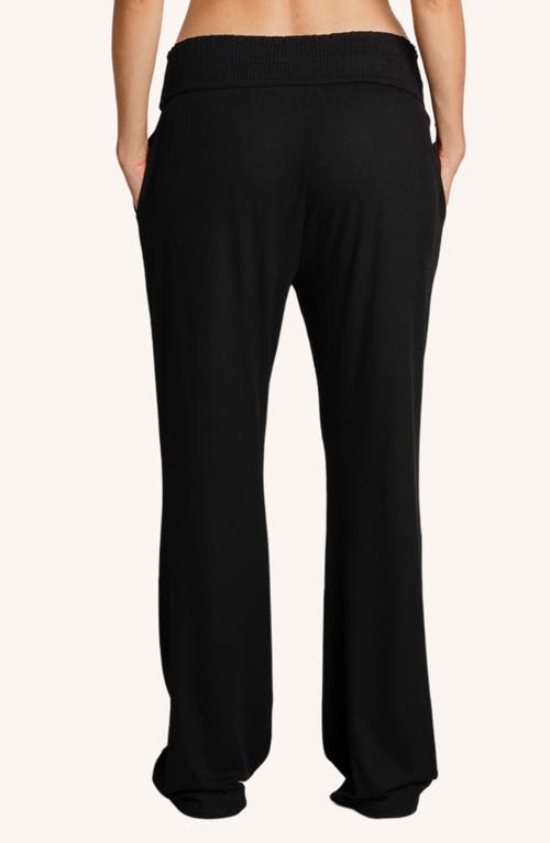 Nom Maternity Supersoft Rib Wide Leg Maternity Pants In Black