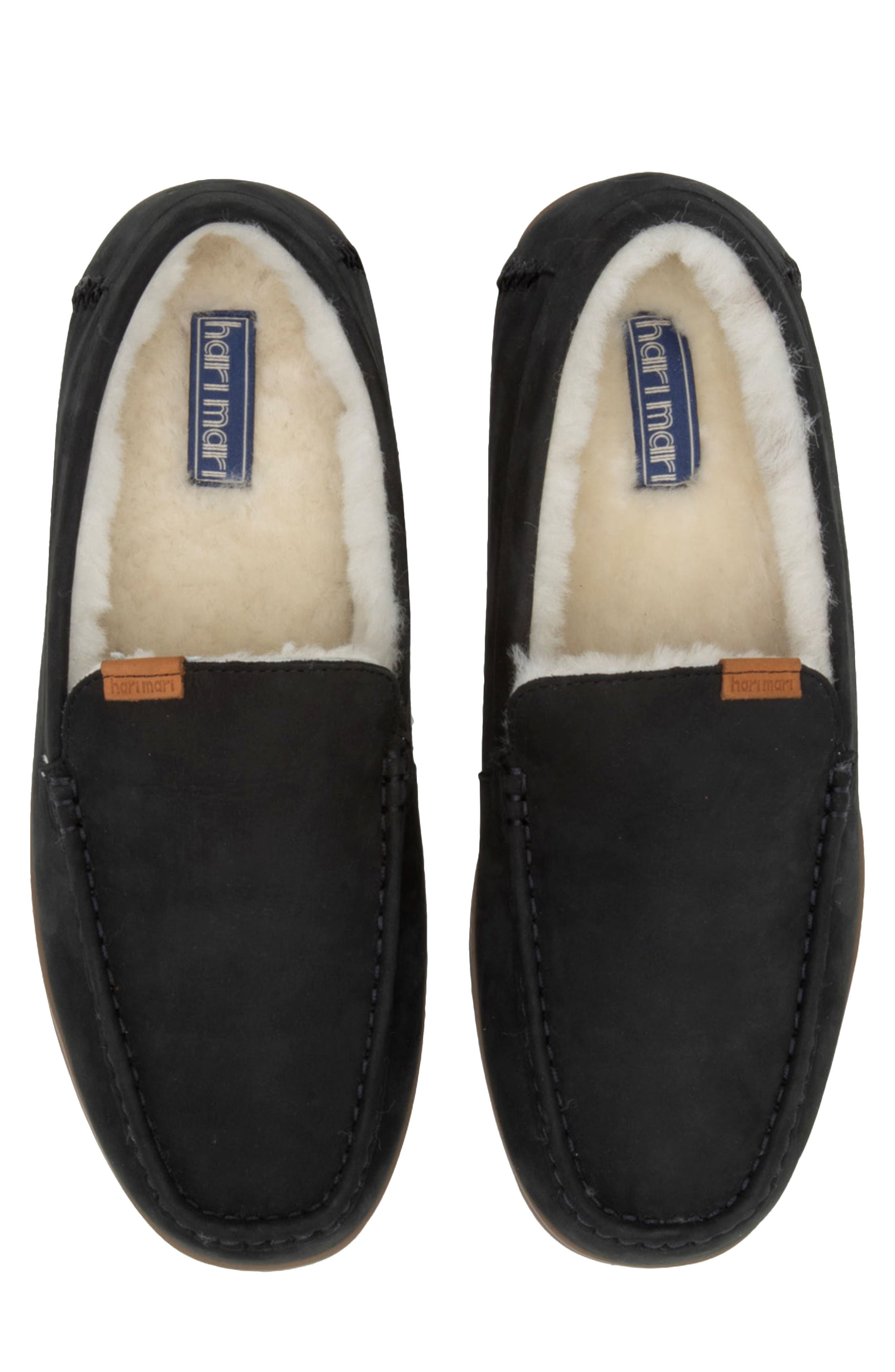 hari mari Hacienda LX Genuine Shearling Lined Slipper, Alternate, color, Raven