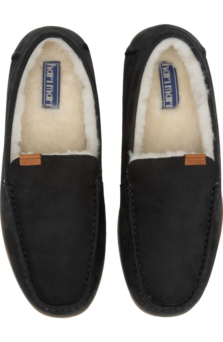 hari mari Hacienda LX Genuine Shearling Lined Slipper, Alternate, color, Raven