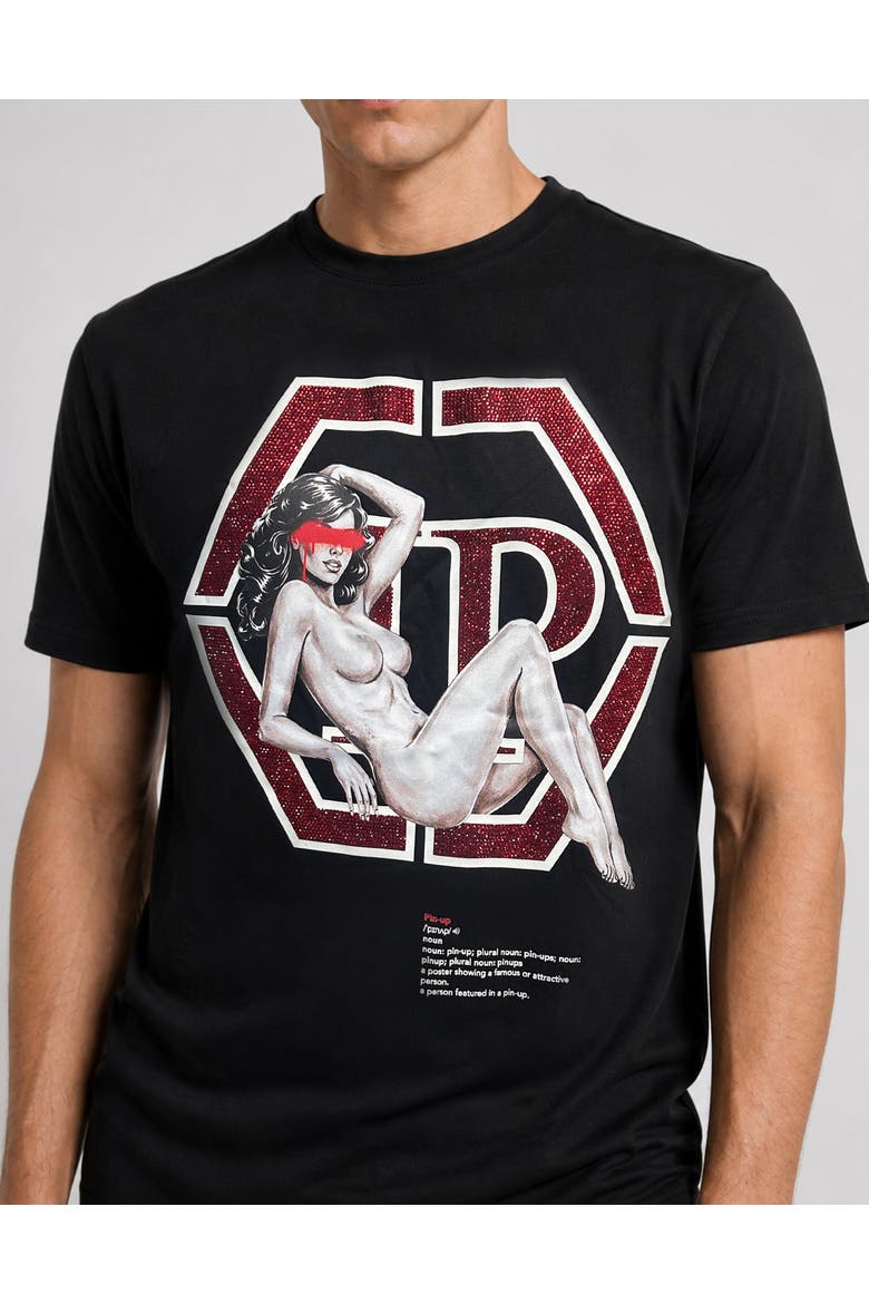 Jersey T-Shirt Plein Pin Up Hexagon Men, Alternate, color, black