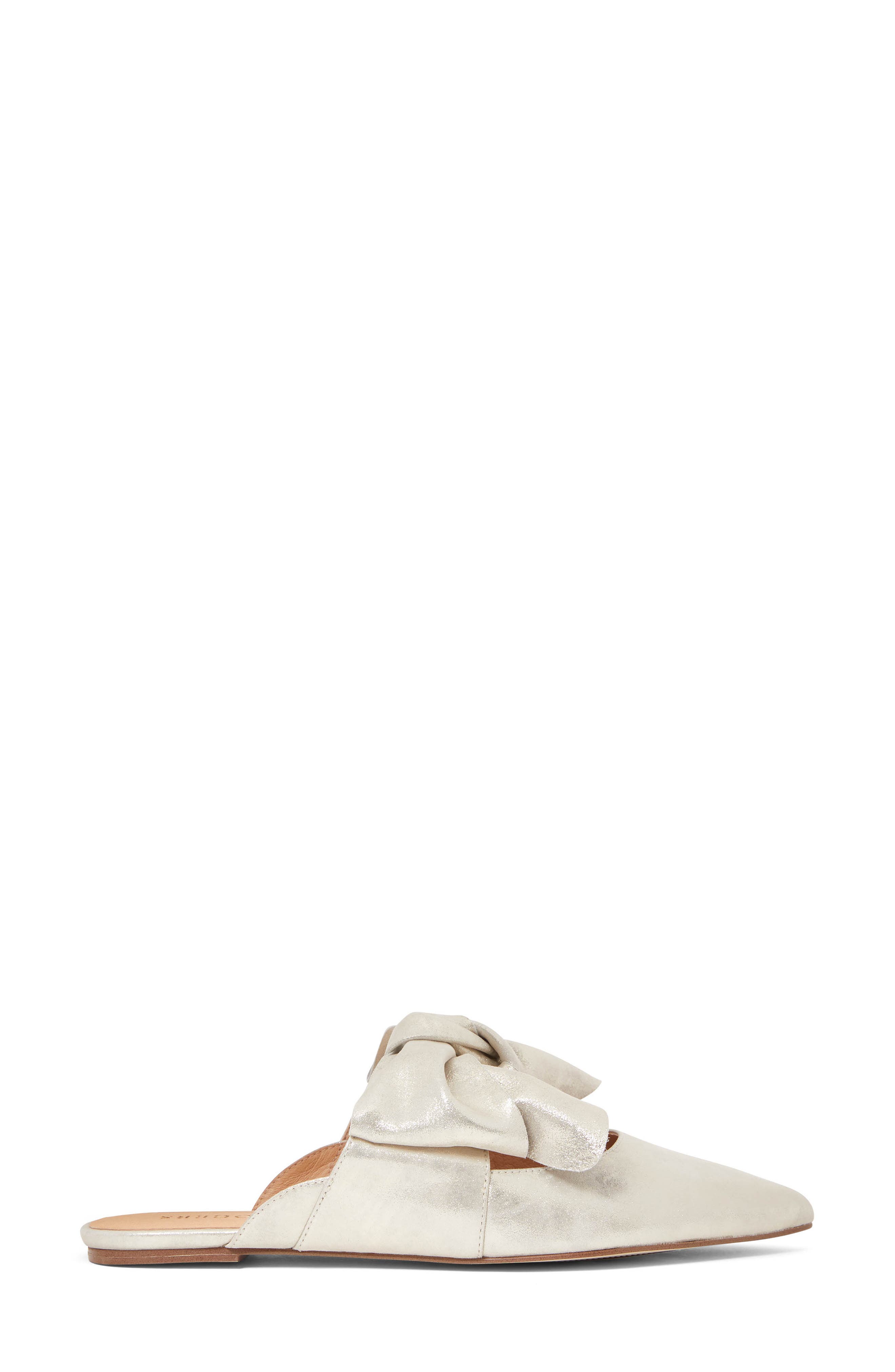 Heidi Bow Pointed Toe Mule, Alternate, color, PLATINUM
