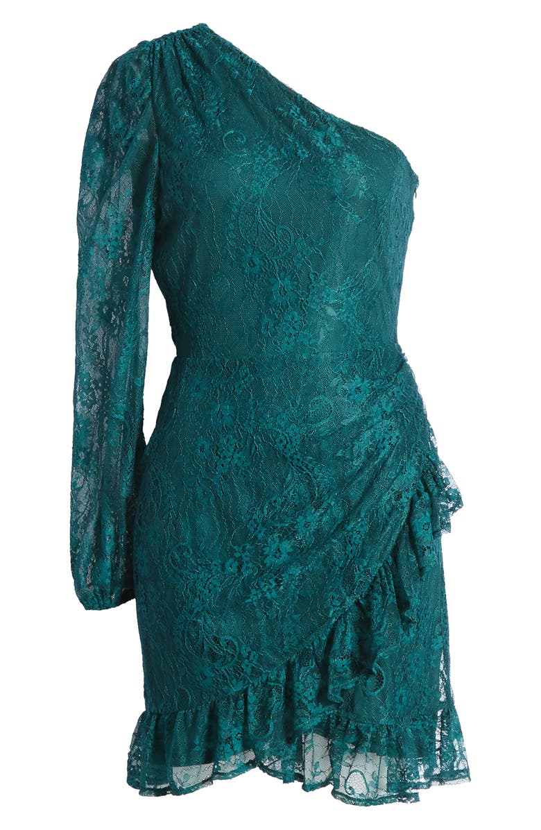 WAYF x BFF Jess One-Shoulder Lace Minidress, Alternate, color,