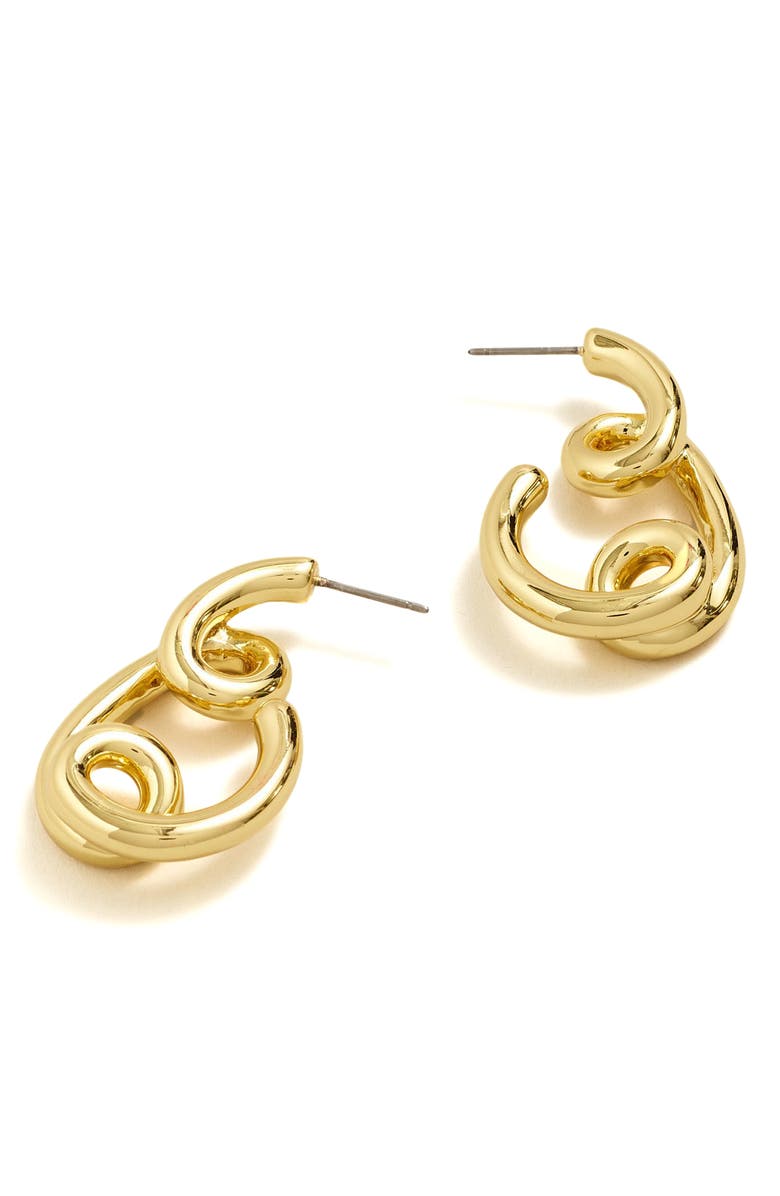 Madewell Looped Tube Hoop Earrings, Main, color, Pale Gold