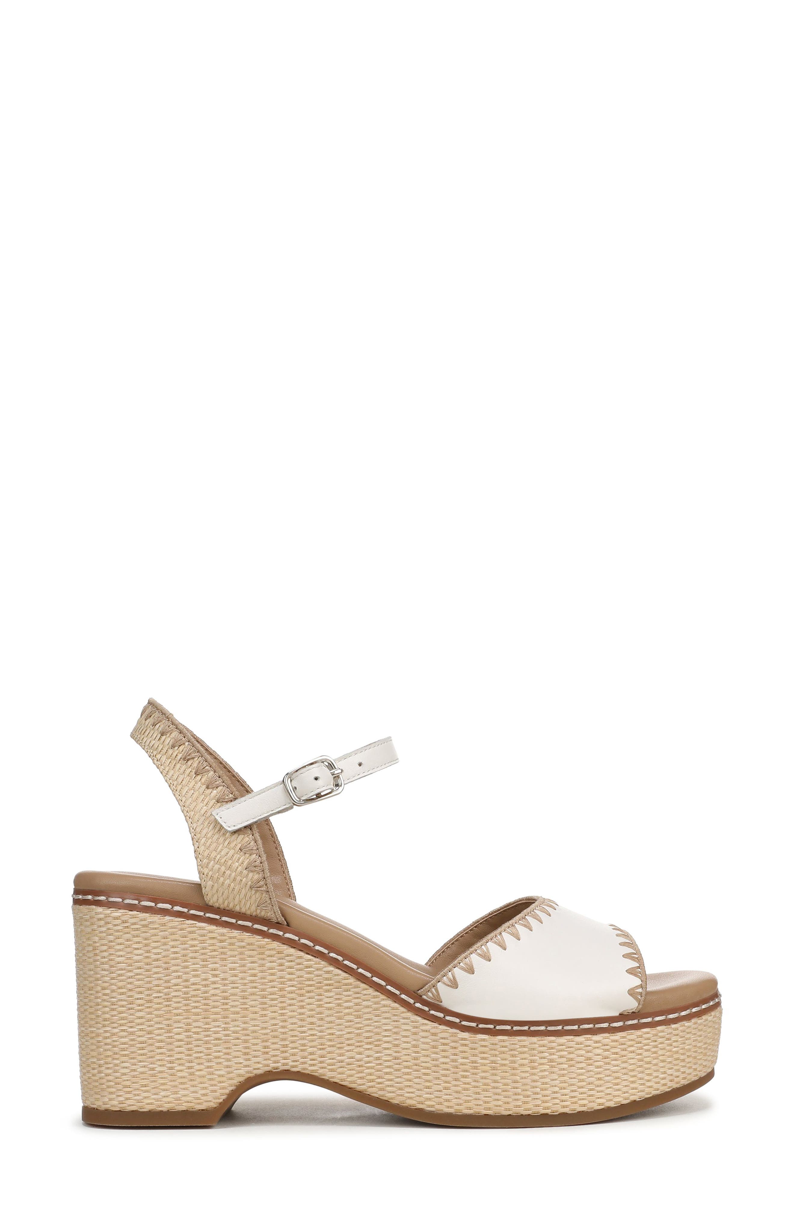Della Platform Ankle Strap Sandal, Alternate, color, WARM WHITE/ NATURAL