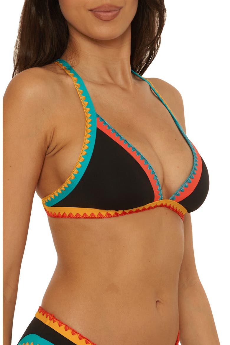 Avila Halter Bikini Top, Alternate, color, BLACK