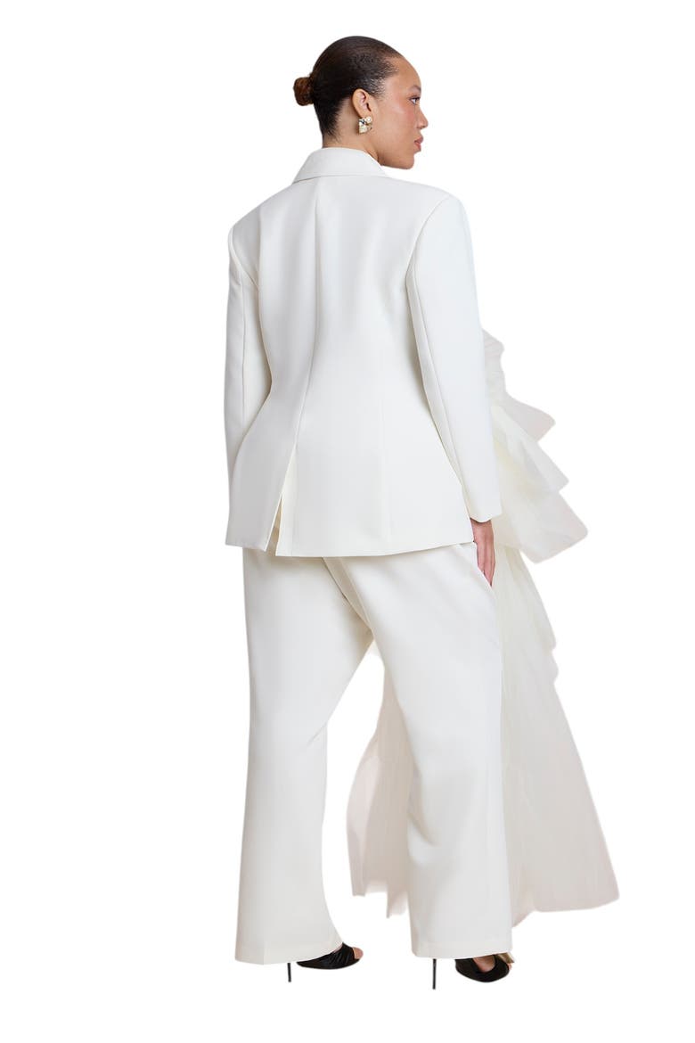 Dramatic Tiered Tulle Blazer, Alternate, color, COCONUT MILK