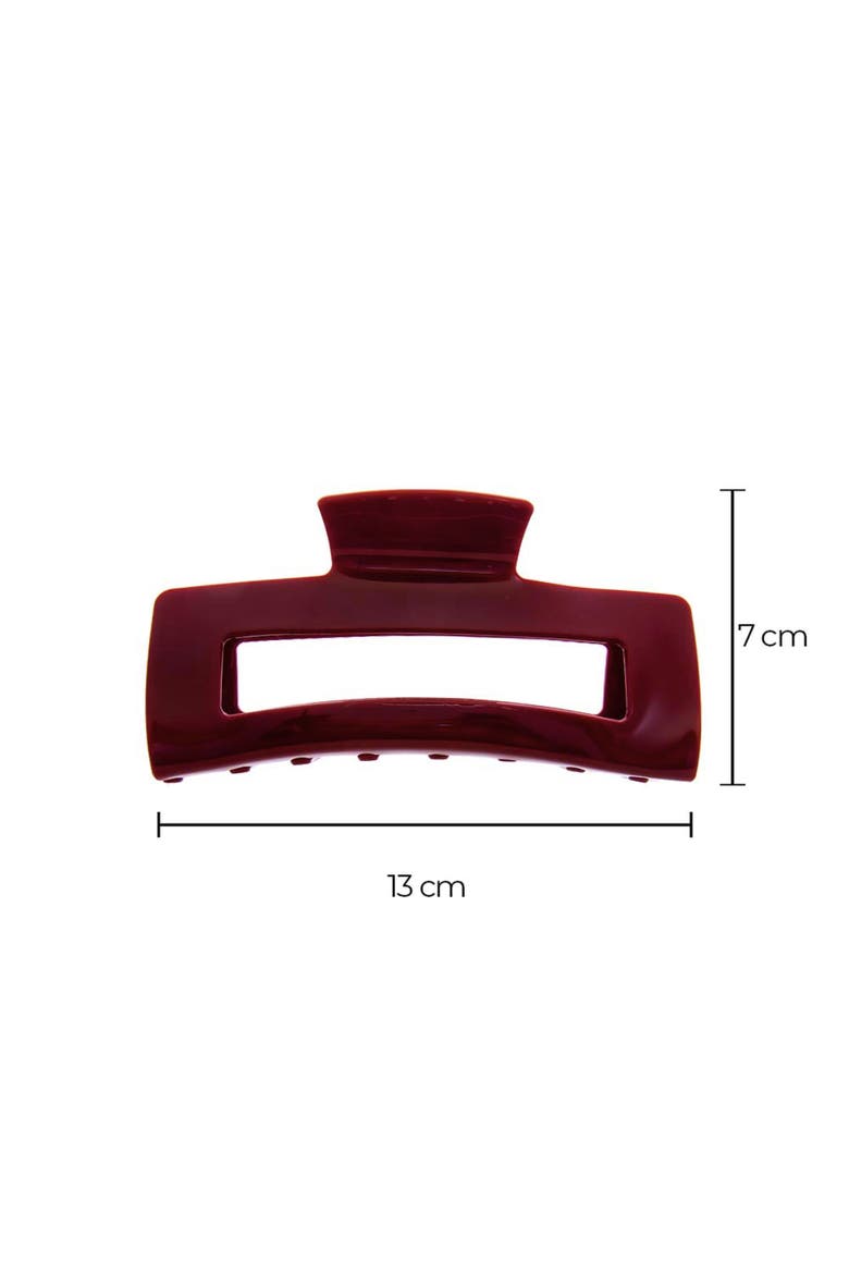 Large Colored Gloss Cutout Claw Clip, Alternate, color, Burgundy & Brown